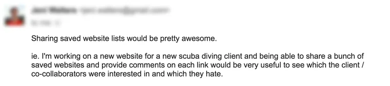 sharing feature request