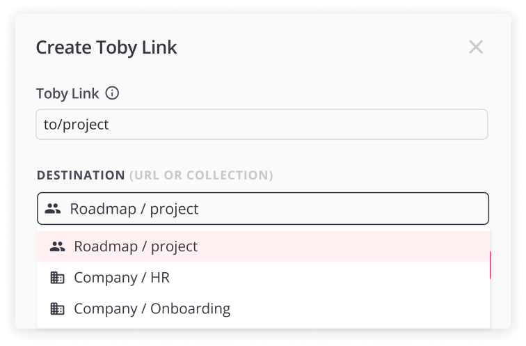 Screenshot showing step 3: Choosing or pasting a destination URL